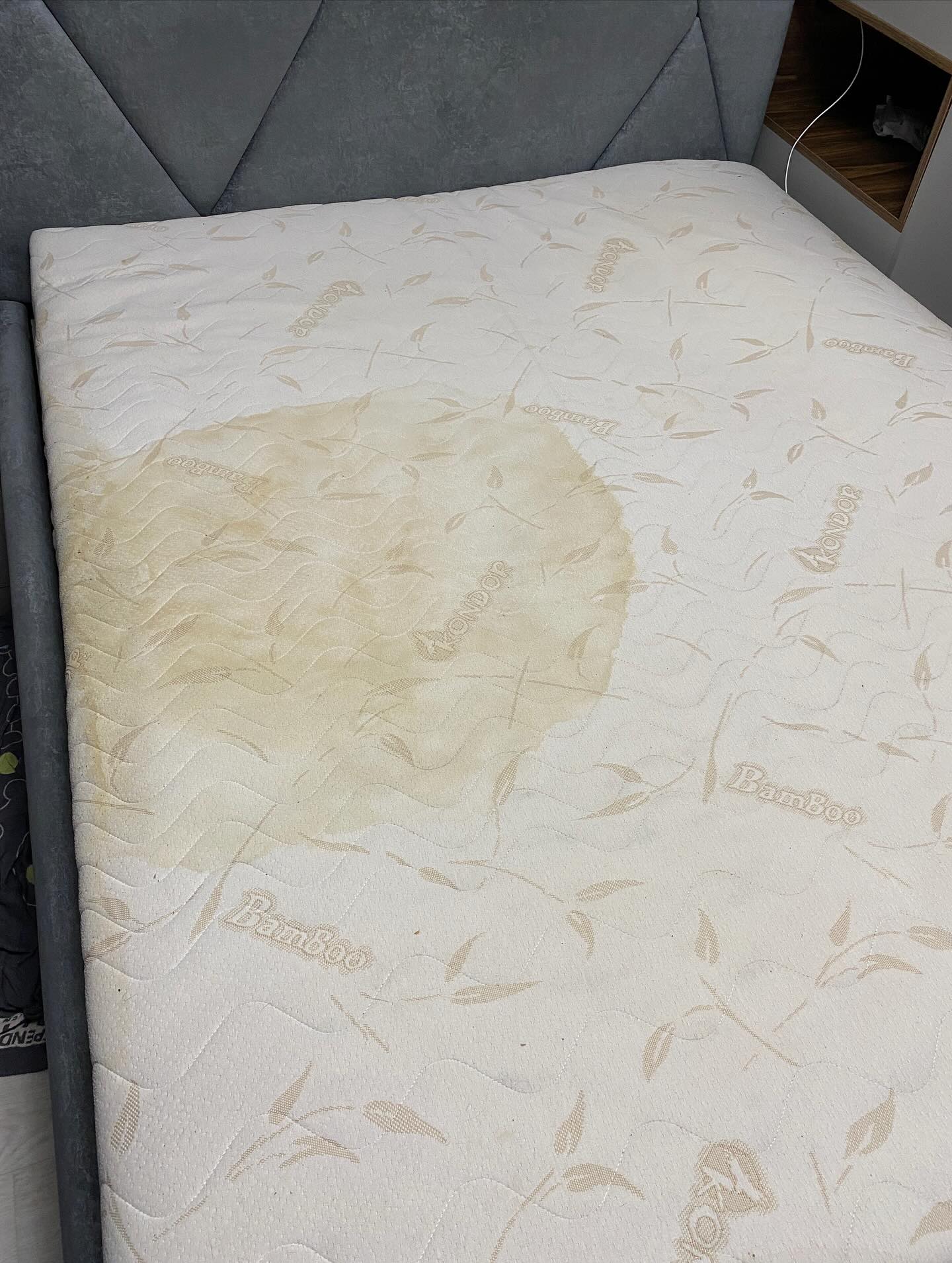 King mattress before cleaning